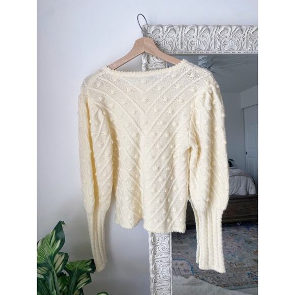 Vintage Textured Balloon Sleeve Knit Sweater - Picture 5 of 5